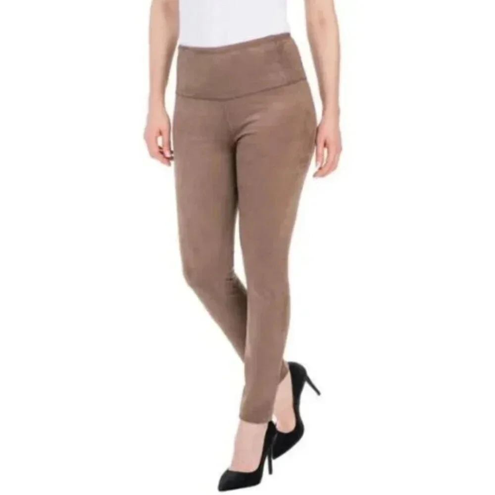 NWOT Hilary Radley Stretch High Waist Suede Tan  Pants 16
